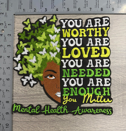 Mental health awareness affirmation patch
