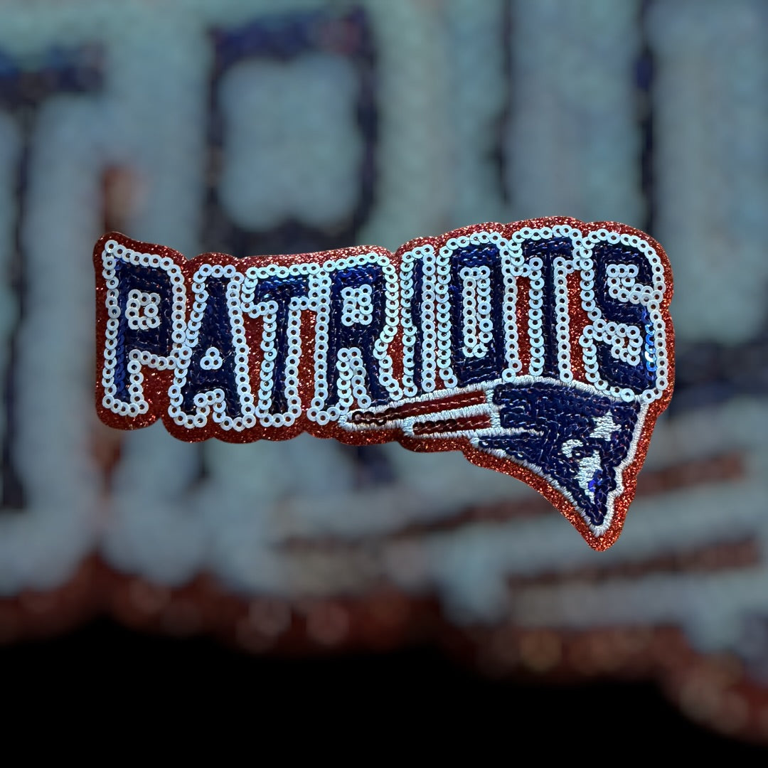 New England Patriots Sequin Embroidered Patch