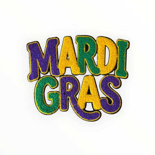 Mardi Gras Chenille Letter Large Patch