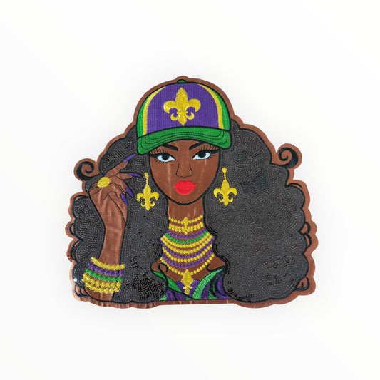 Mardi Gras Queen Portrait Large Patch