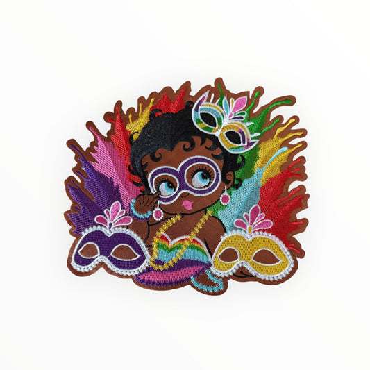 Mardi Gras Diva Girl Large Patch