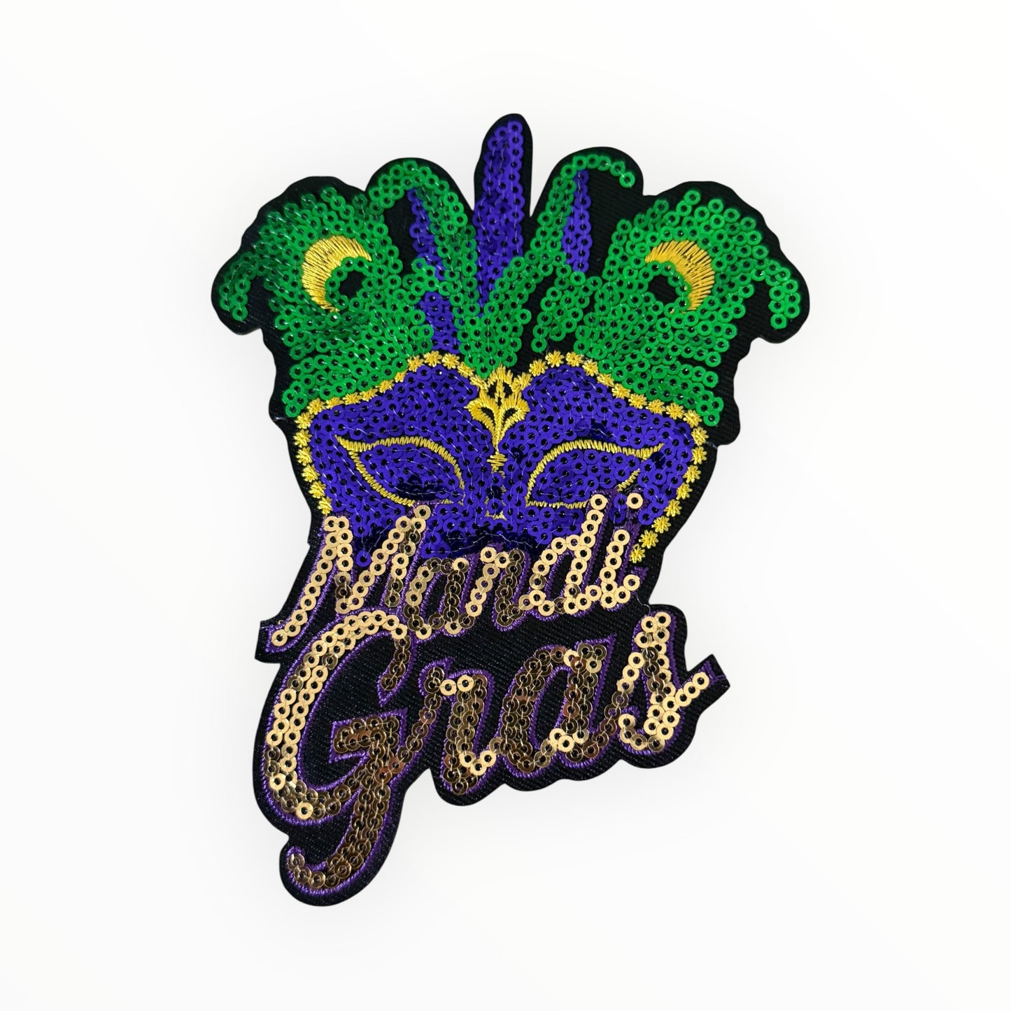 Mardi Gras Mask Sequin LARGE Size Patch