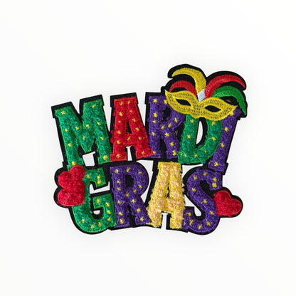 Mardi Gras Chenille Letter Medium Patch