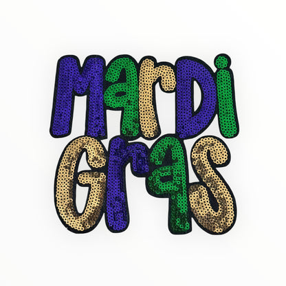 Mardi Gras Sequin Letter Medium Size Patch