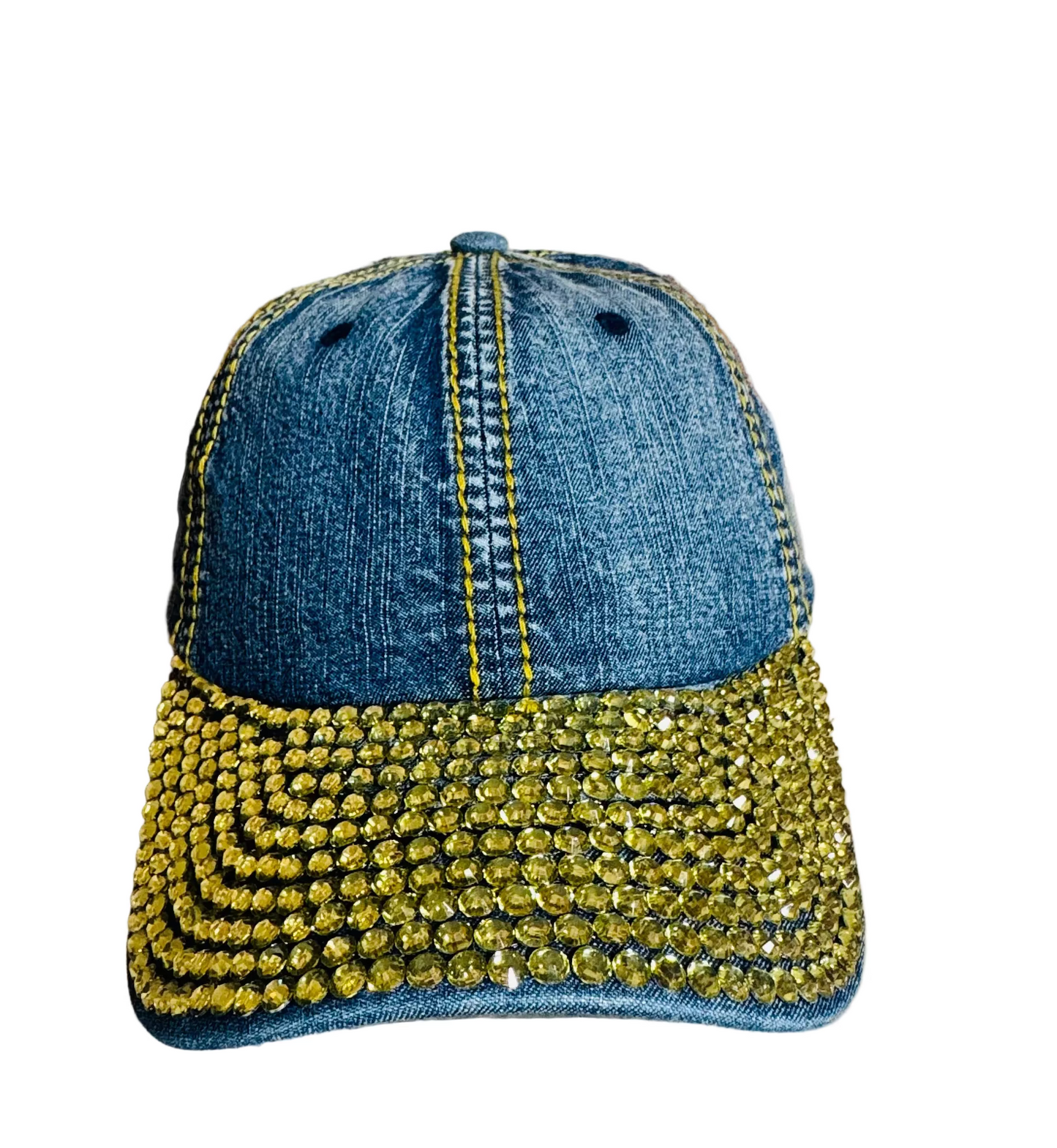 Glam Rhinestone Denim Baseball Cap