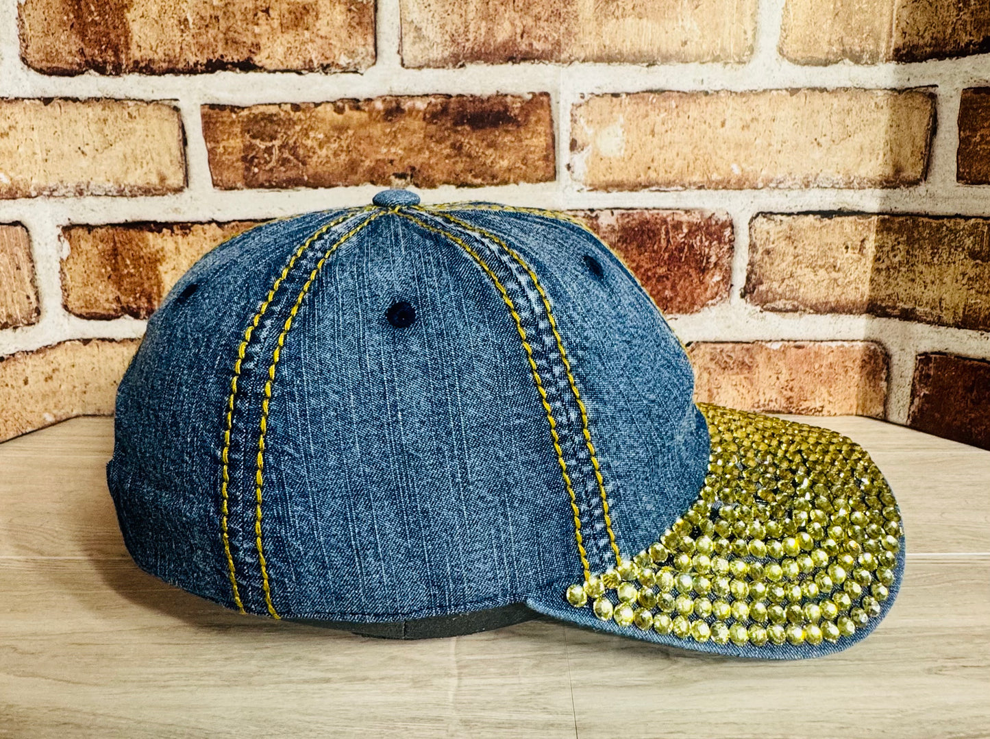 Glam Rhinestone Denim Baseball Cap