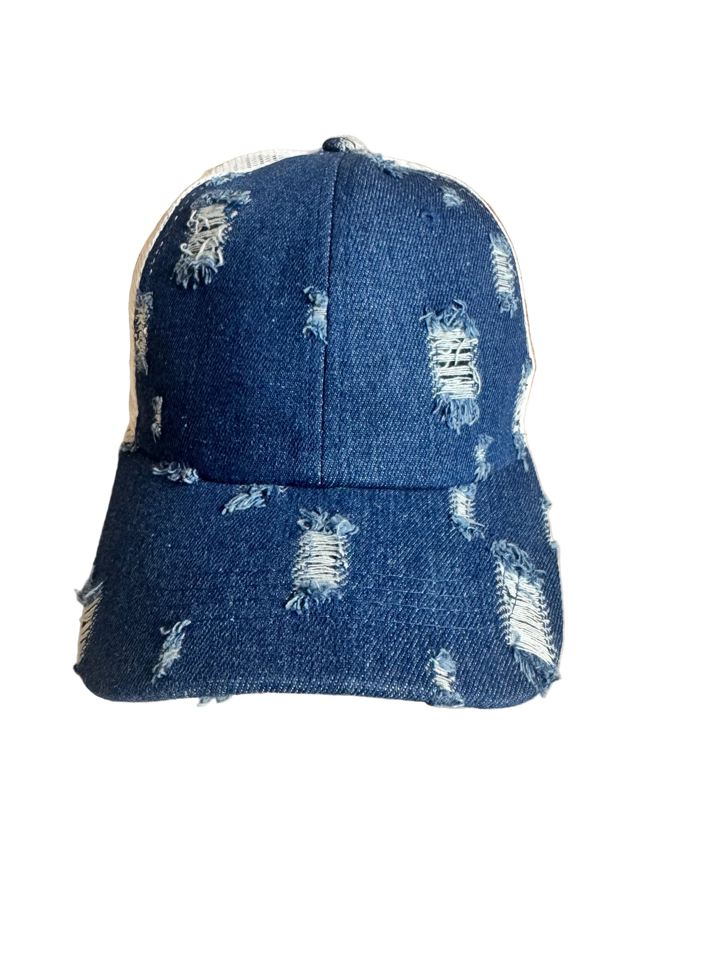 Distressed Denim Trucker Cap