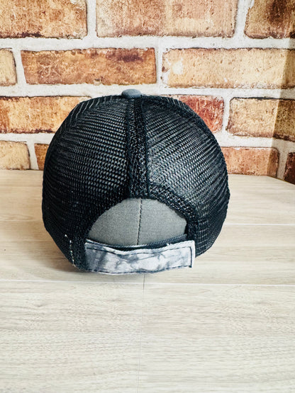 Black  White Tie-Dye Trucker Hat