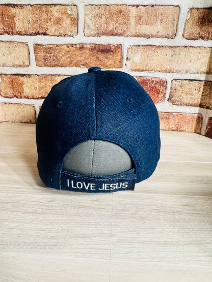 Jesus – Anchor of My Life Embroidered Faith Hat (Denim)