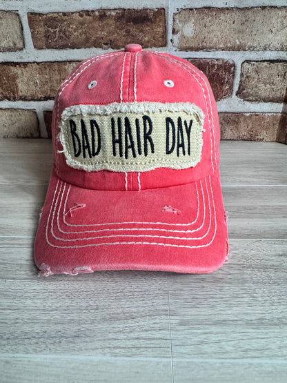 Bad Hair Day Distressed Cap (PINK)