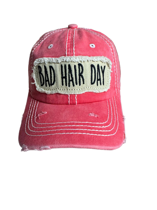 Bad Hair Day Distressed Cap (PINK)