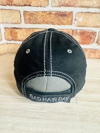 Bad Hair Day Distressed Cap (BLACK) (Copy)