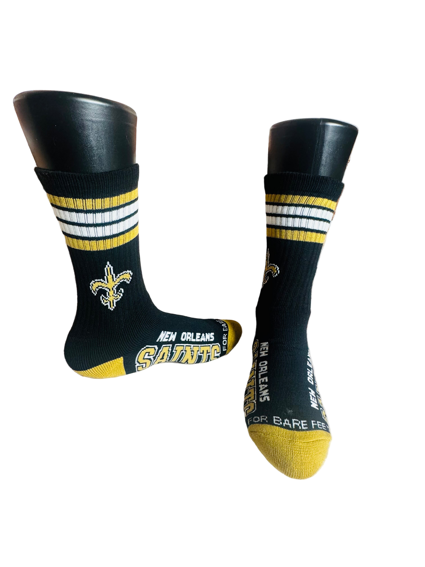 Black & Gold Fleur De Lis Crew Socks
