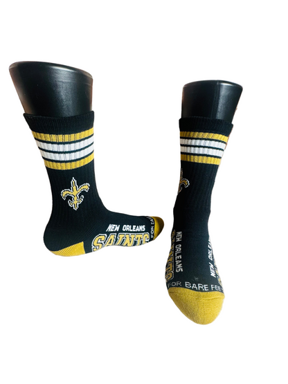 Black & Gold Fleur De Lis Crew Socks