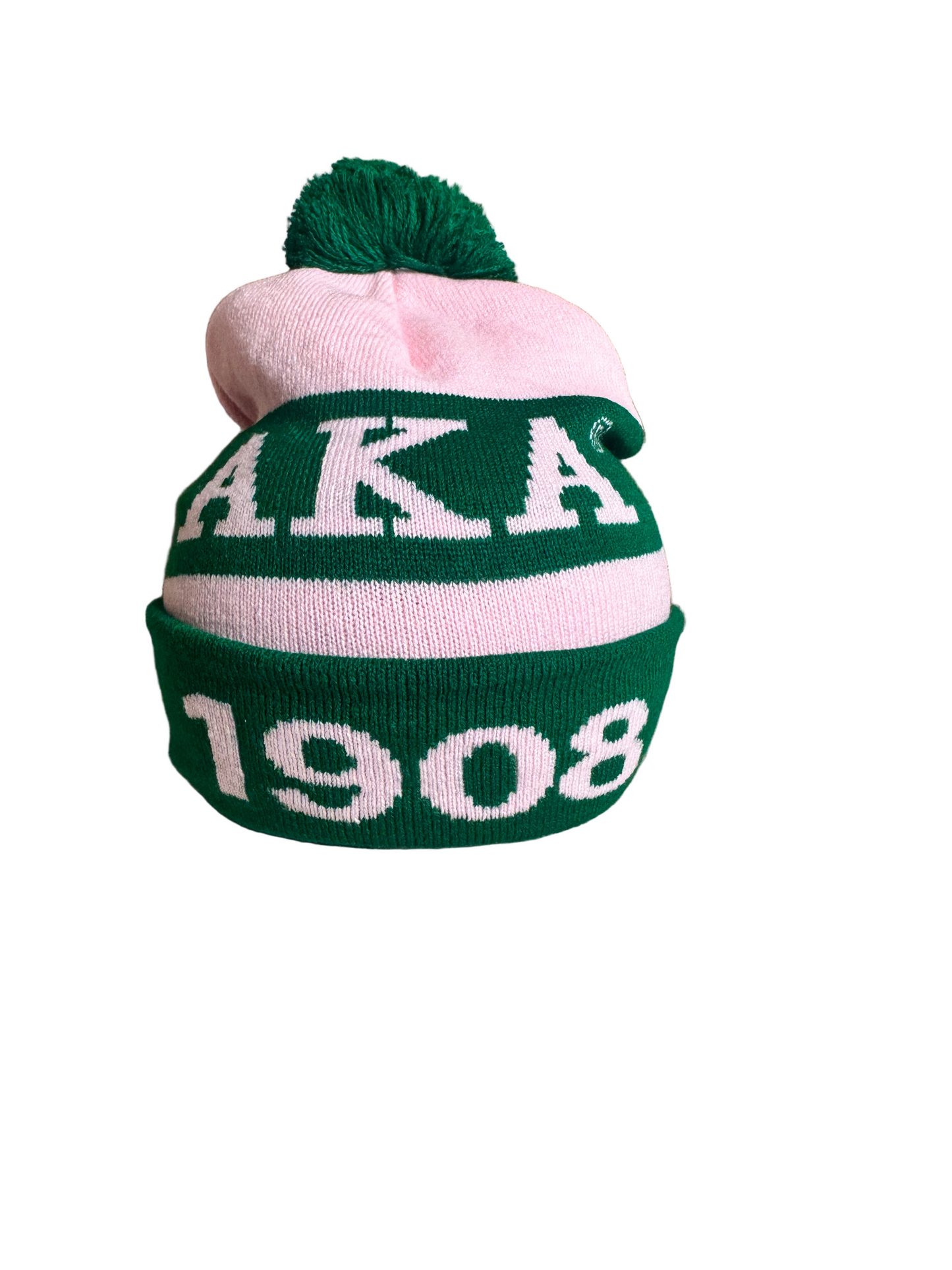 AKA 1908 Pink & Green Pom Beanie pink/green
