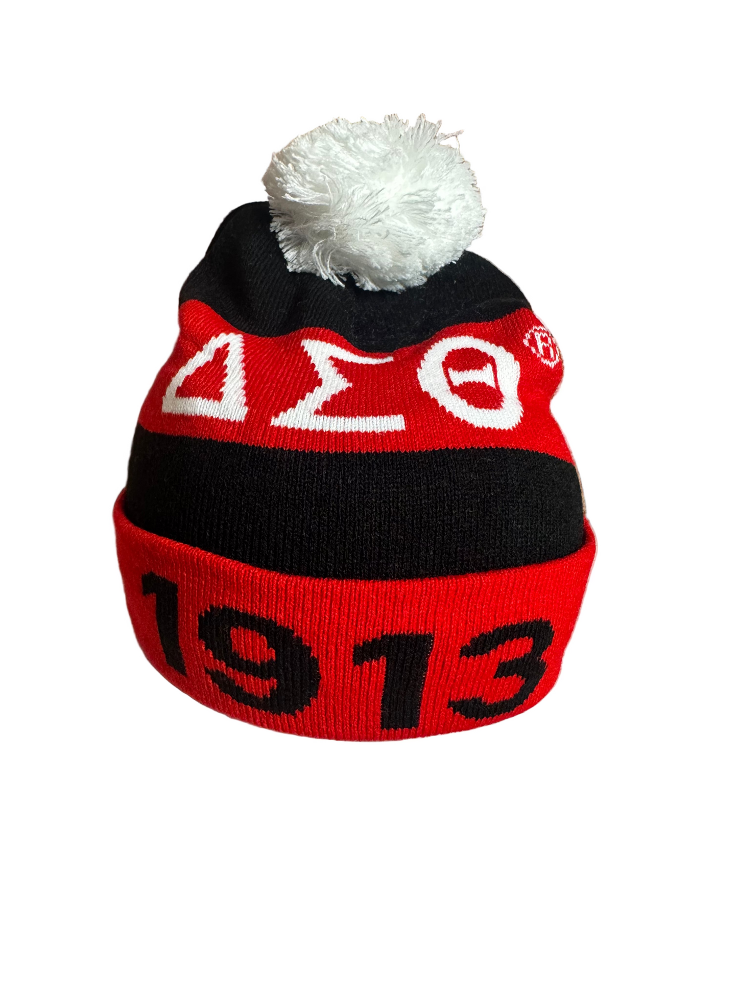 Delta SORORITY/FRATERNITY Pom Beanie red/black