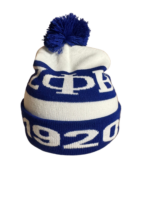 Zeta Phi Beta 1920 Pom Beanie Hat