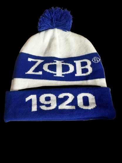 Zeta Phi Beta 1920 Pom Beanie Hat