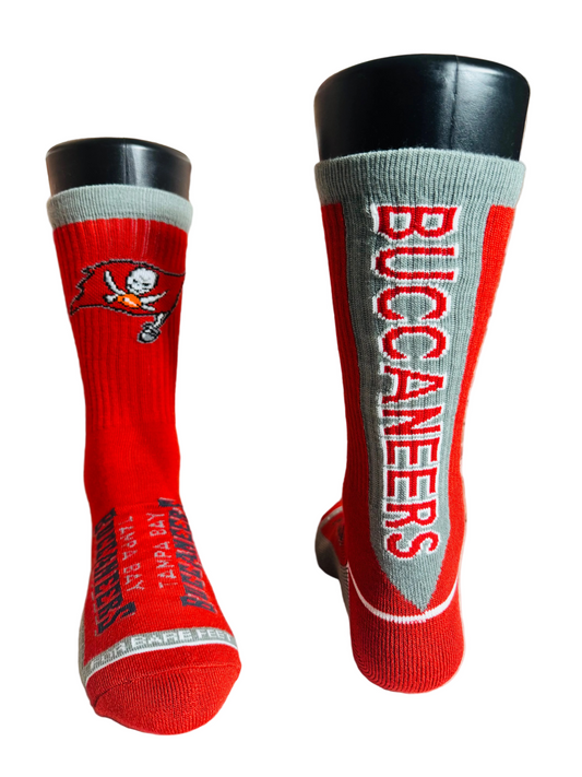 Game Day Crew Socks Bold Red Buccaneers Style