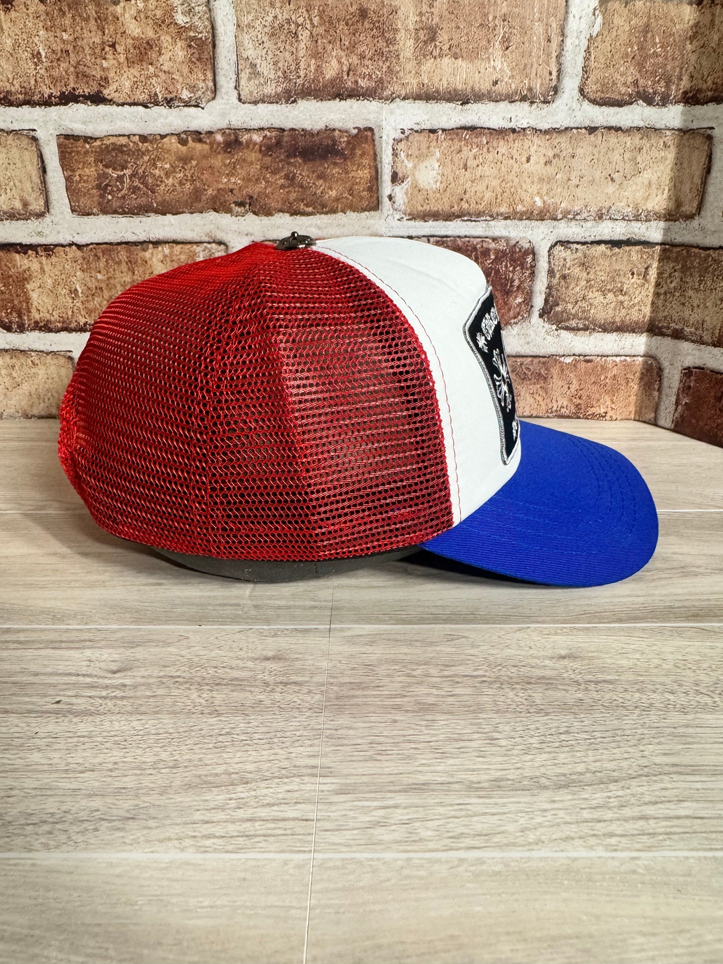 Chrome Hearts “CH” Red, White & Blue Trucker Hat