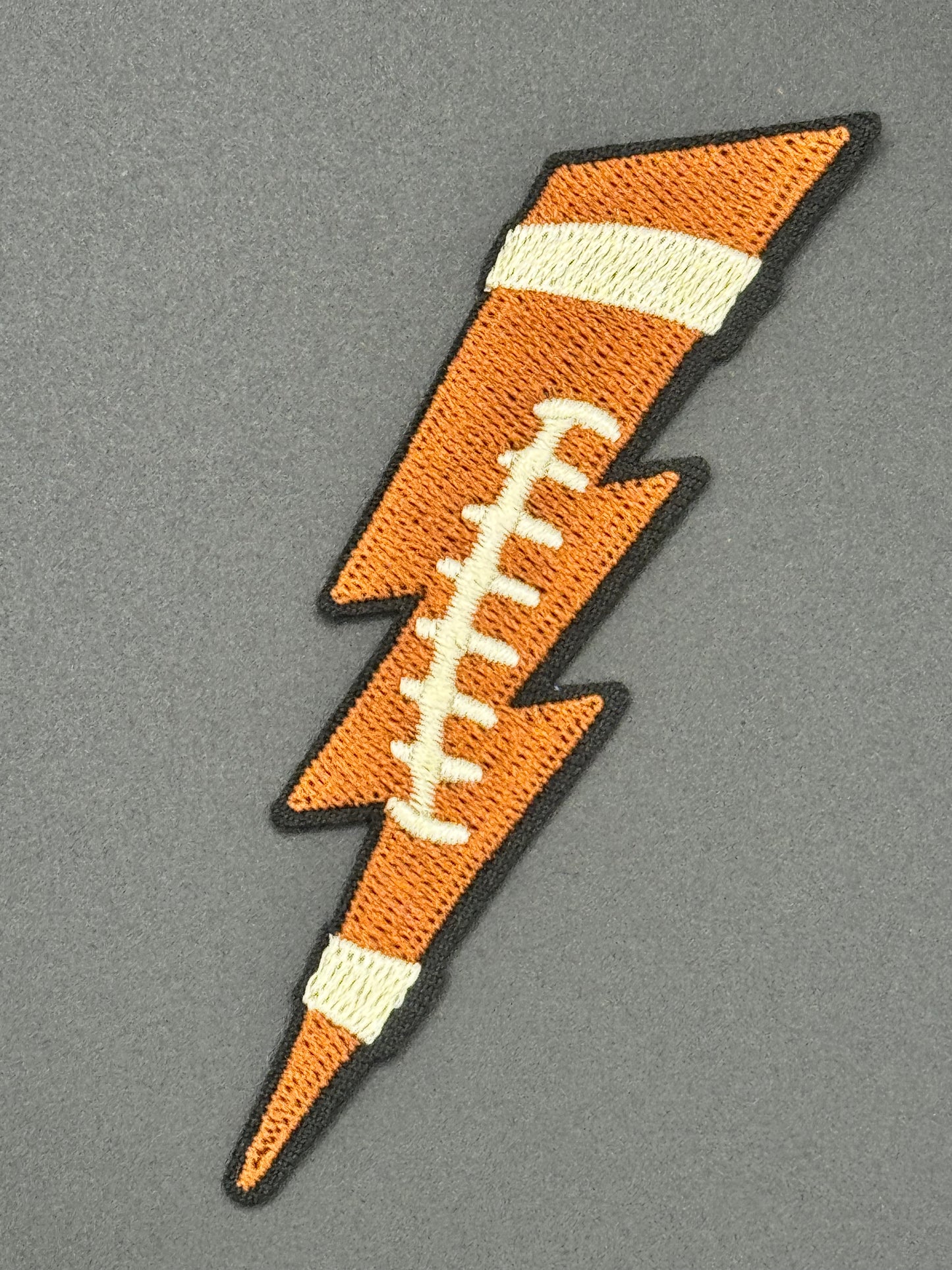 Football Lightning Bolt Iron-On Patch