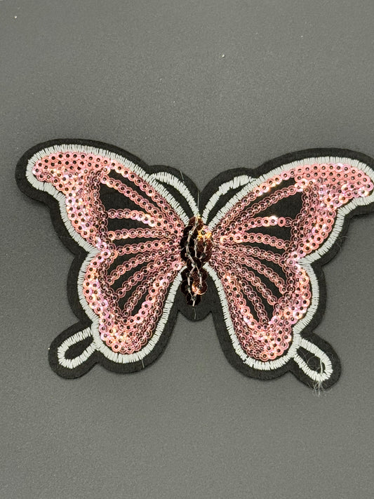 Sequin Butterfly Patch – Pink