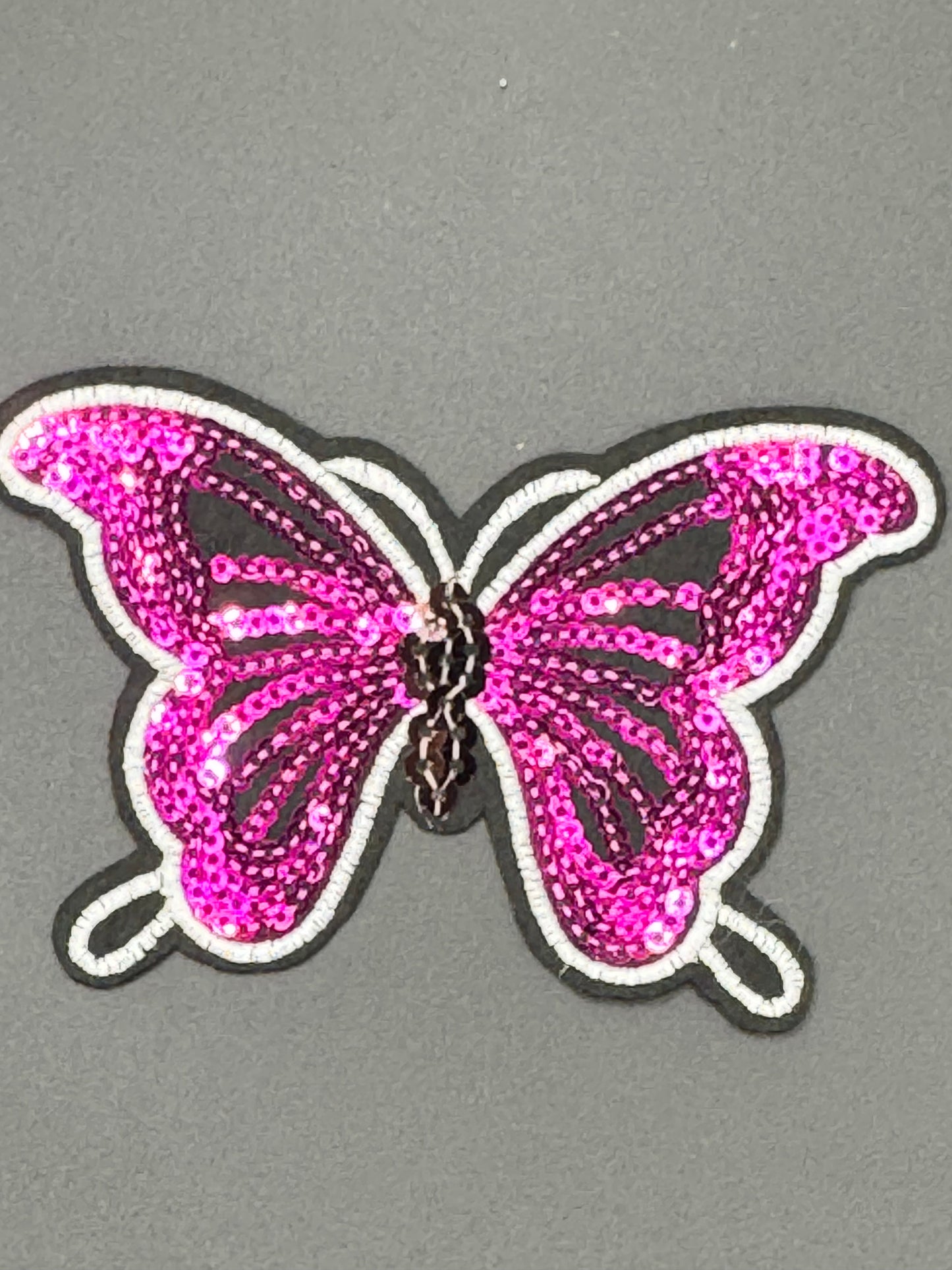 Sequin Butterfly Patch – Hot Pink