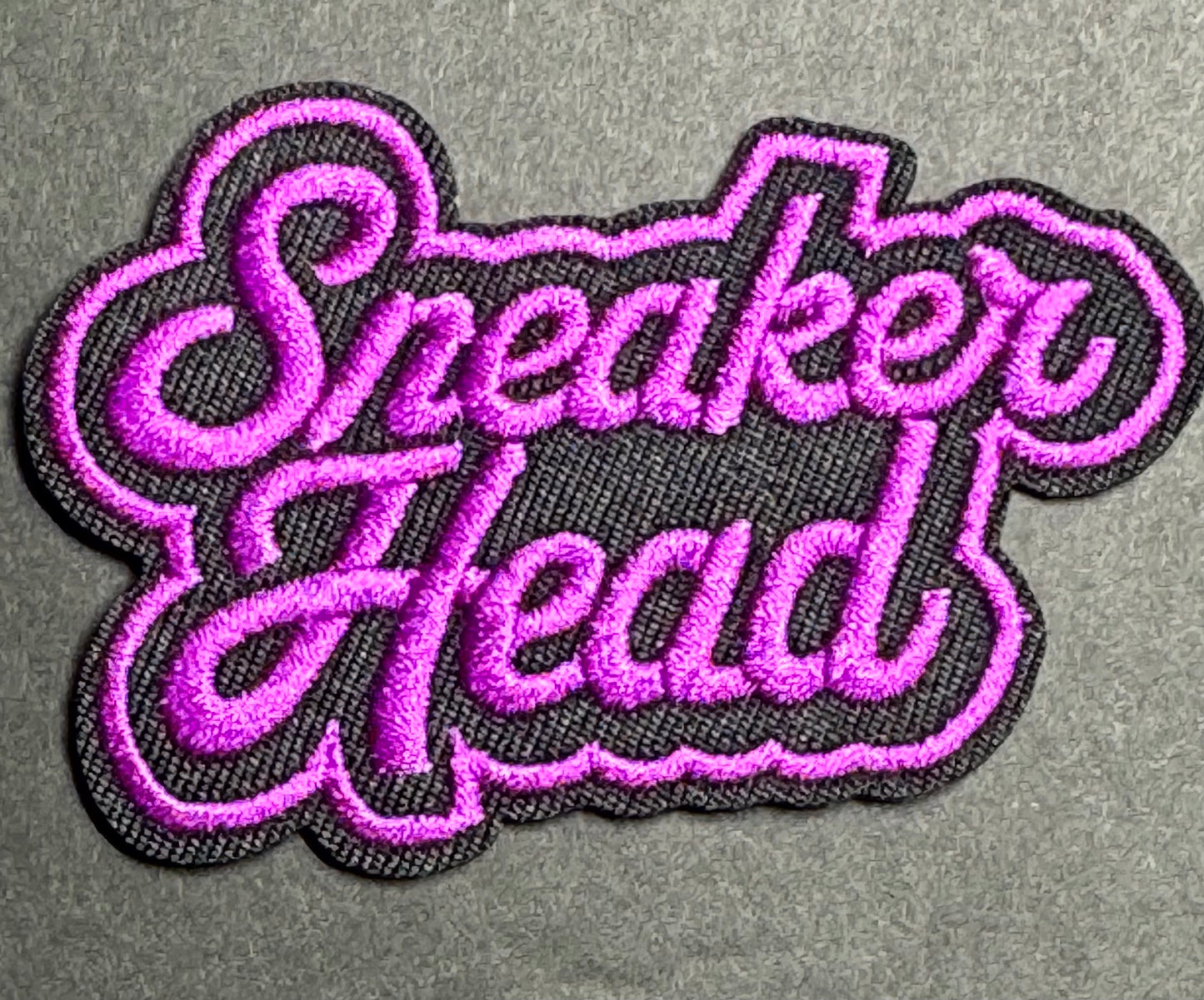 Sneaker Head Patch – Pink Outline