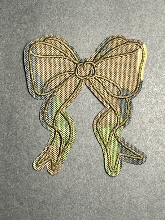 Camo Ribbon Bow Patch