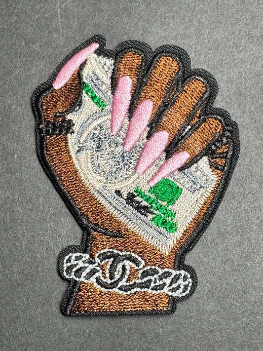 Money Hand With Pink Nails Patch