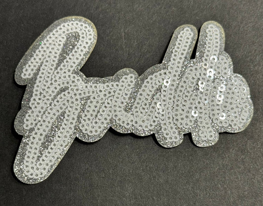 “Baddie” Patch – Silver Sequins