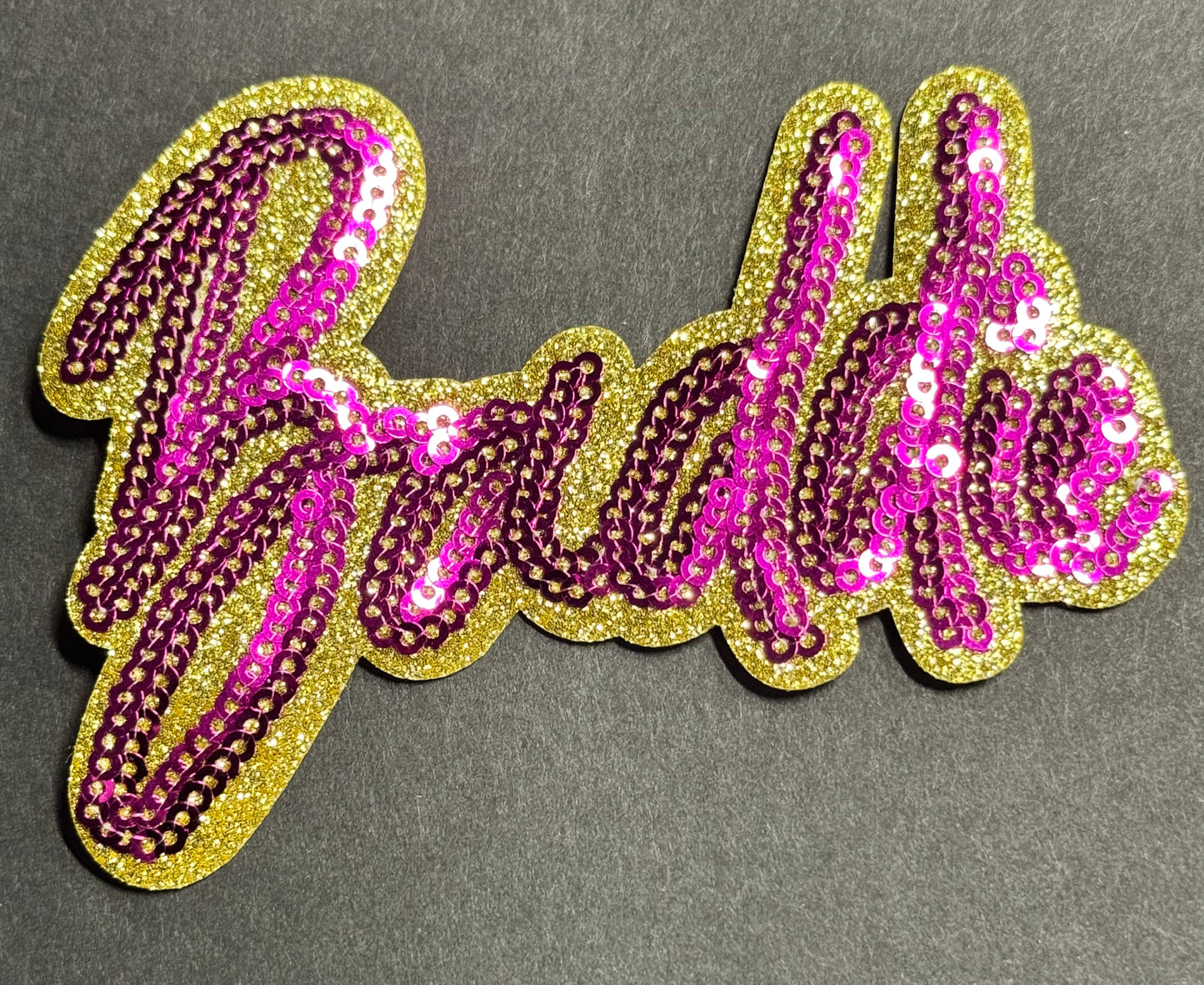 “Baddie” Patch – Pink & Gold Sequins