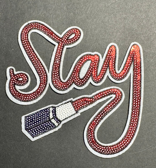 “Slay” Rhinestone Lipstick Patch