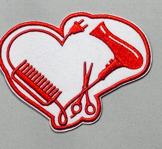 Hairstylist Tools Heart Patch – Iron-On