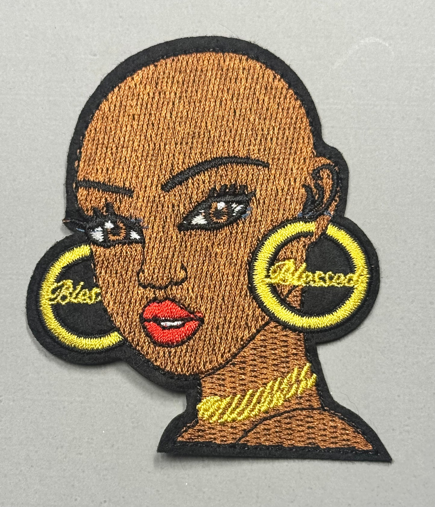 Blessed Hoop Earrings Woman Patch
