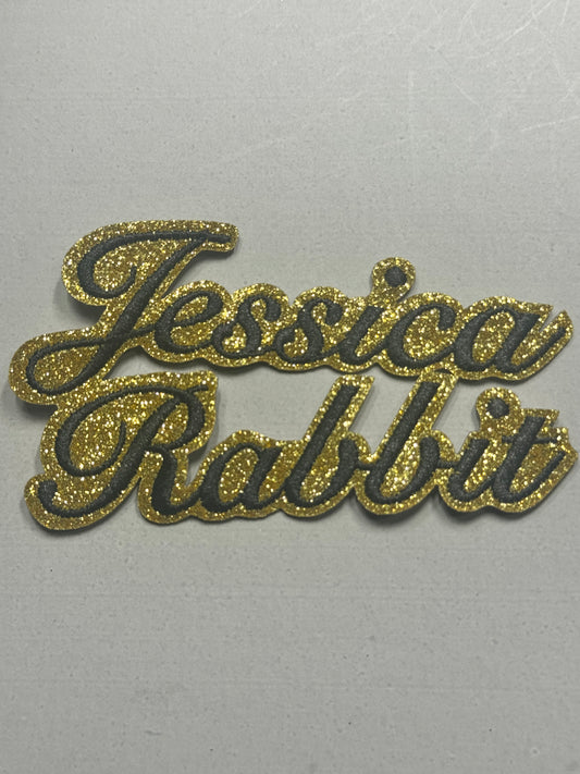 “Jessica Rabbit Glitter Script Patch”