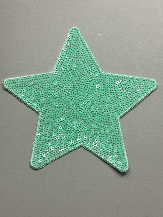 "Mint Glitter Star Patch"