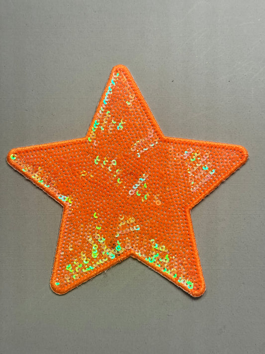 "Orange Glitter Star Patch"