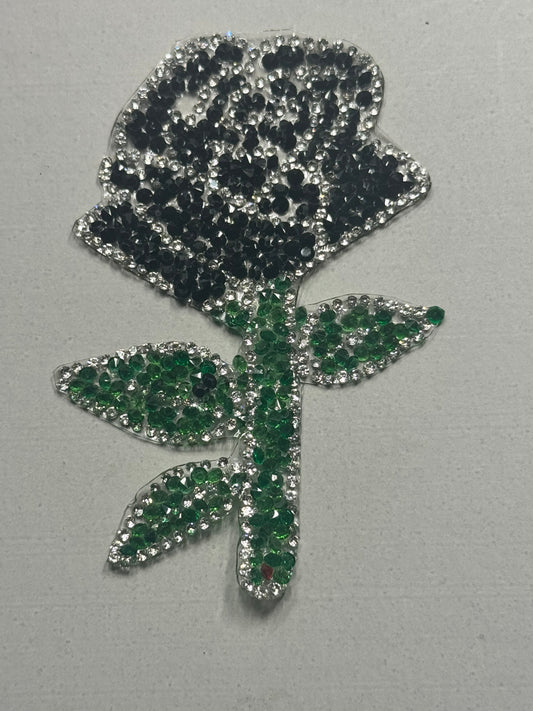Stone flower w/stem bLACK