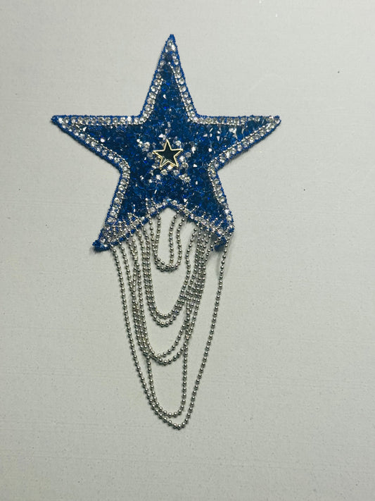 blue star w/silver chain