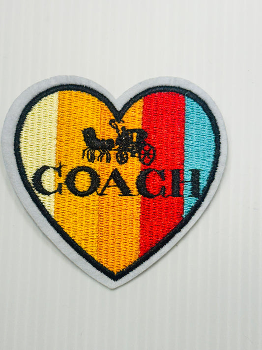 Coach Heart Patch – Multicolor Stripes