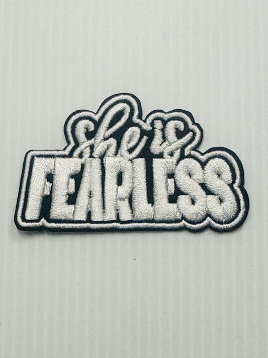“She Is Fearless” Patch – White & Black