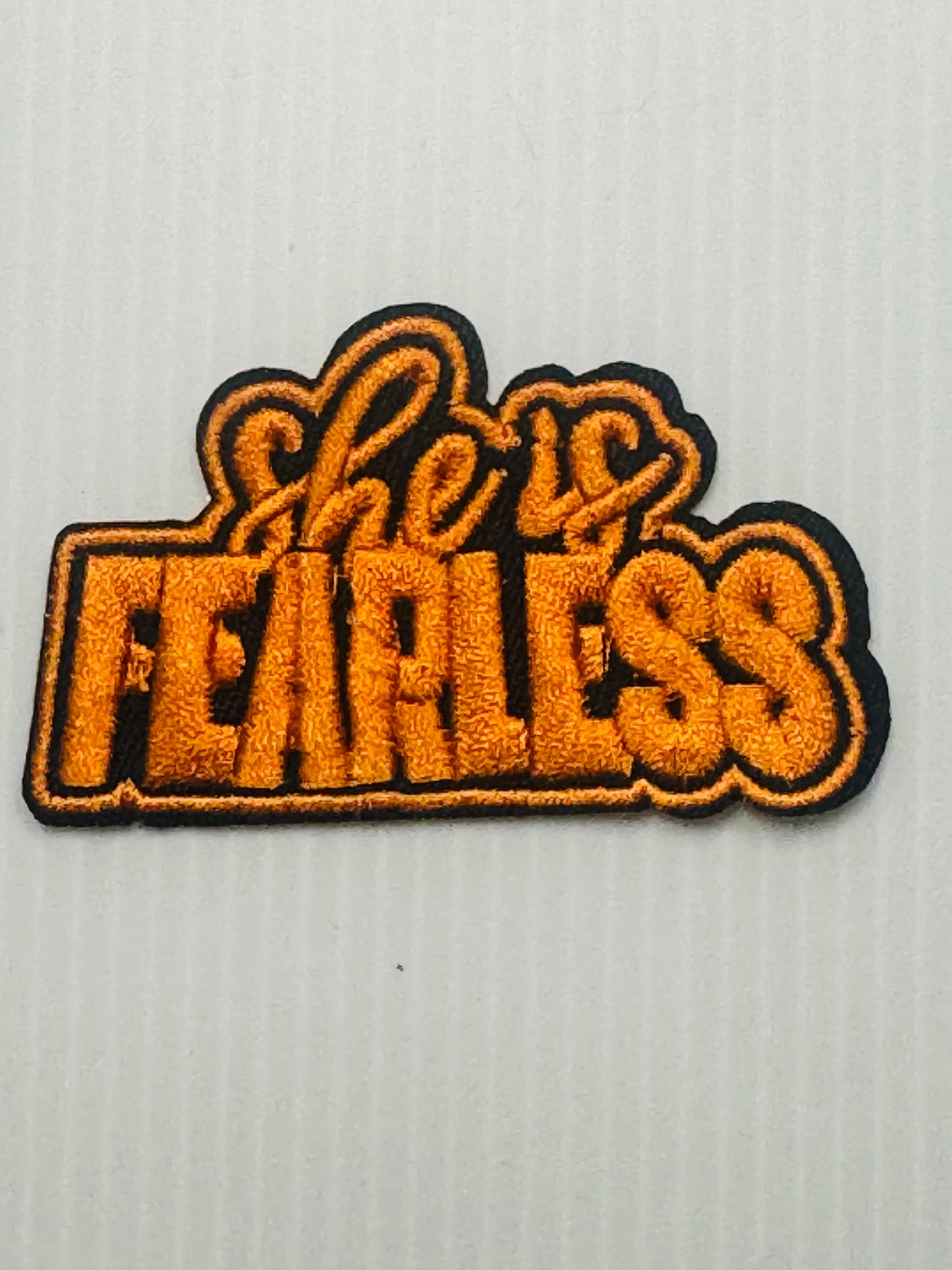 “She Is Fearless” Patch – Orange & Black