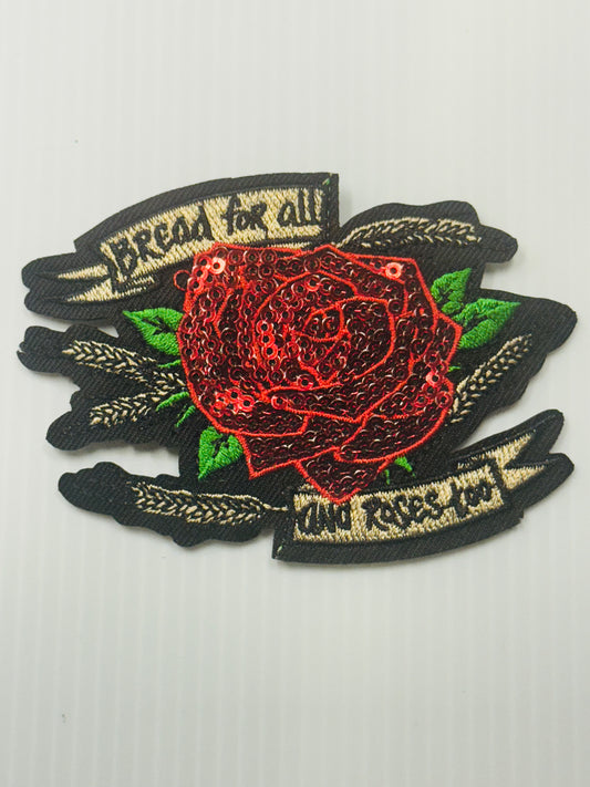 Bread for All, Roses Too (Sequin Rose) Patch