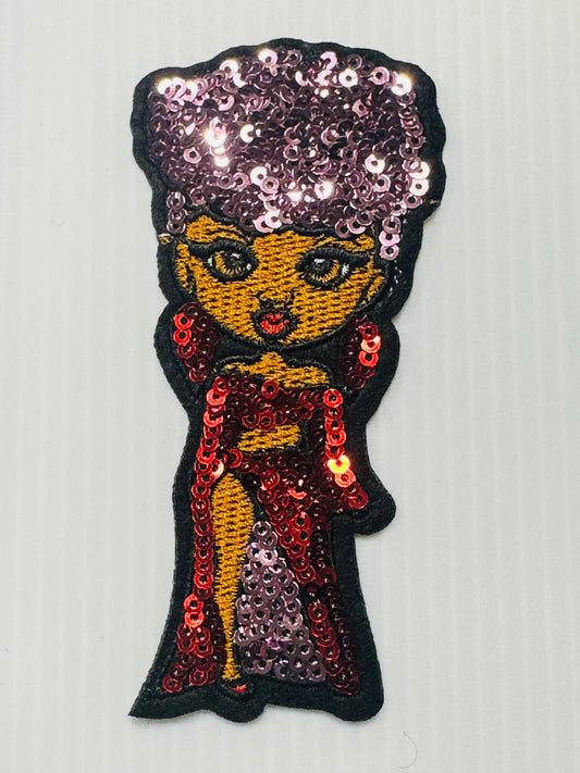 SEQUIN LADY RED DRESS