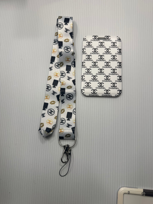 CC LOGO WHITE/BLK 2PC LANYARD