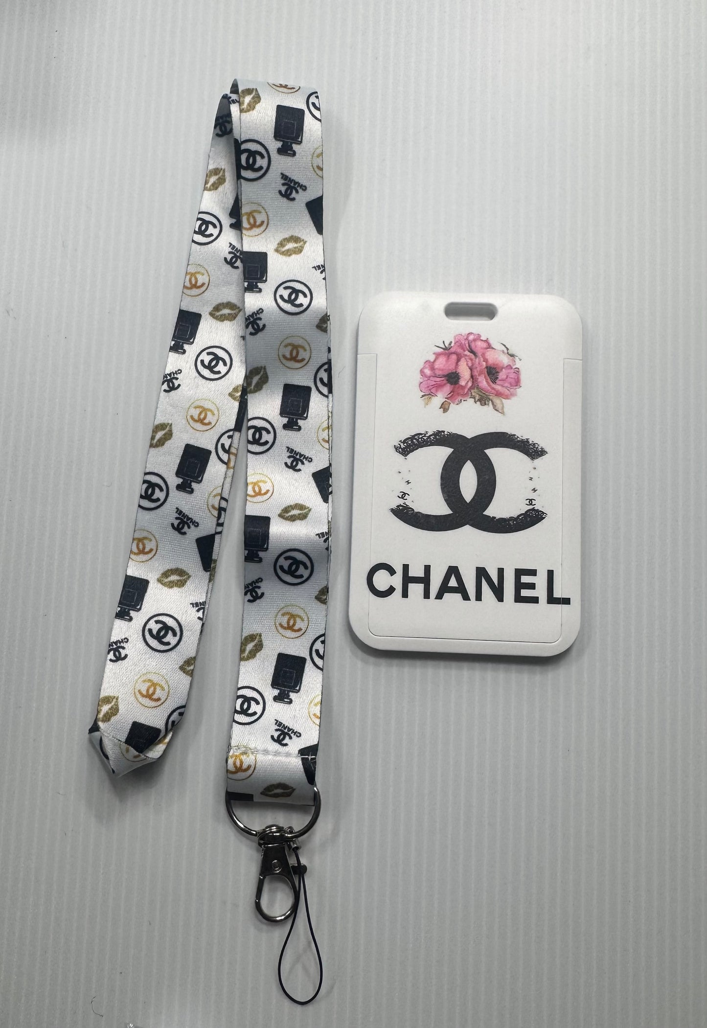 CC ROSE PINK/BLK/WHITE 2PC LANYARD