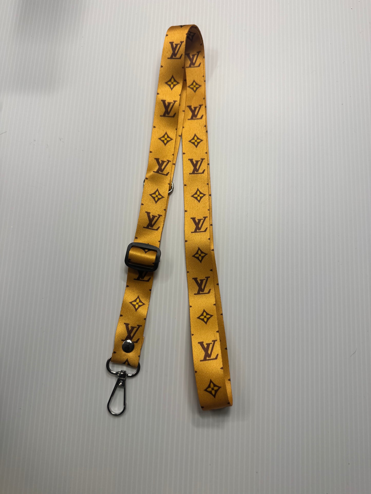 LV-INSPIRED YELLOW/BROWN LANYARD