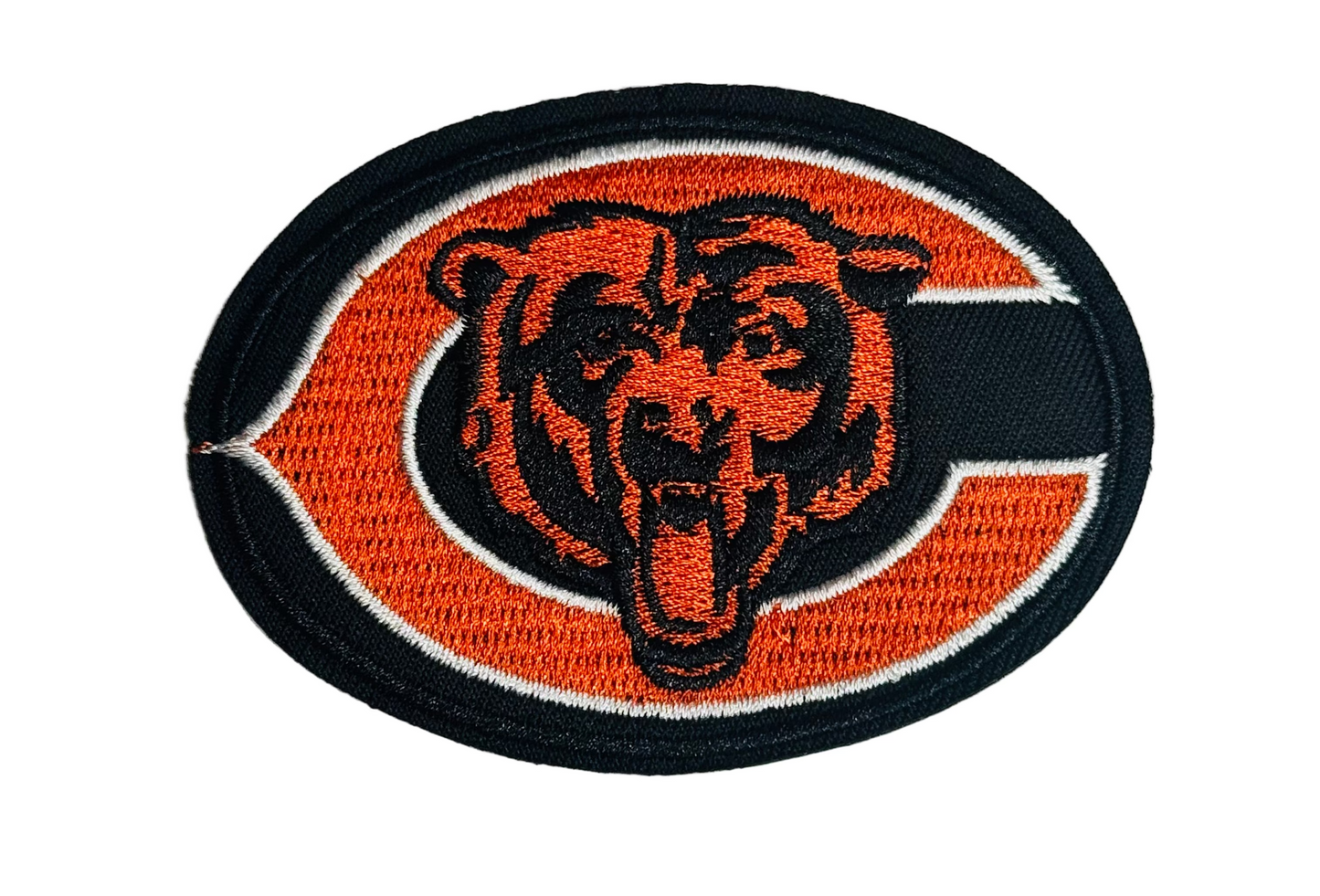 Orange & Black Chicago Bear Emblem Iron-On Patch
