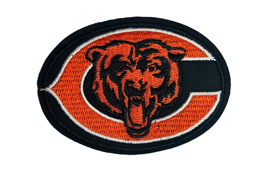 Orange & Black Chicago Bear Emblem Iron-On Patch